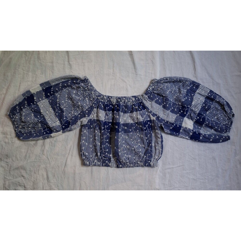 Floral Boho Crop Top Patchwork CottageCore Prairie Y2K Festival Peasant S